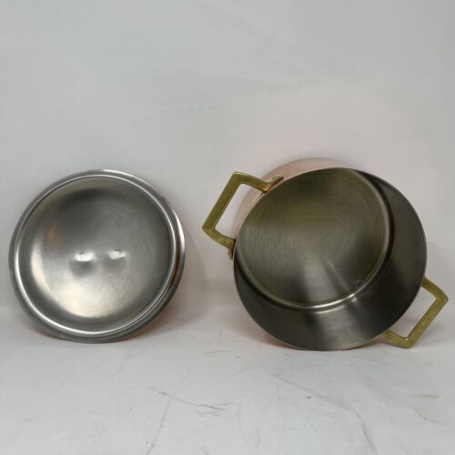 Paul Revere Limited Edition Copper 2 Quart Casserole Pan W/Lid Brass Handle - Picture 9 of 22