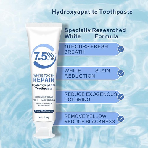 1-5pcs 120g Hydroxyapatite Whitening Stain Removing Toothpaste: - Imagen 3 de 12