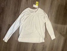 All in Motion Womens Relaxed Active LS Top w/Thumbholes White Size L (has marks)
