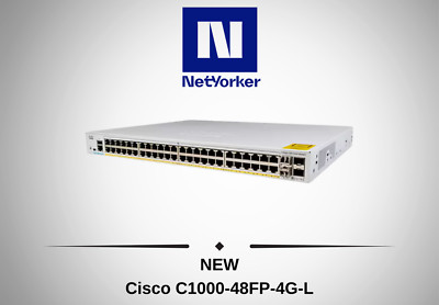 NEW Cisco  C1000-48FP-4G-L 48 Port PoE Smart Eligible Gigabit Ethernet Switch