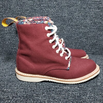 Dr Martens Liberty London Aisha Boots Womens 9 Red Rouge Canvas Strawberry Thief