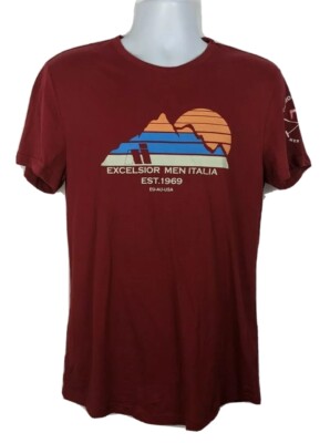 Excelsior Men Italia Graphic T Shirt Mens L Red NWT Boardriding Surf Casual Tee