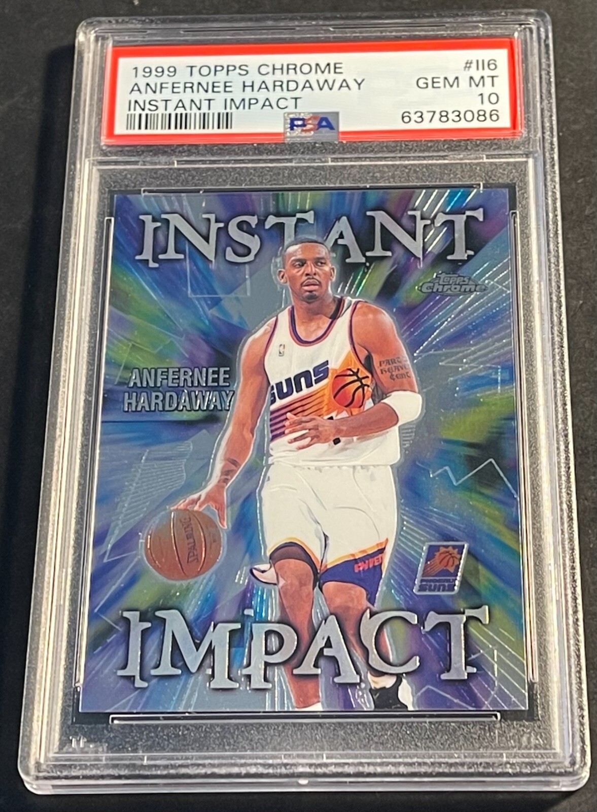 1999 ANFERNEE HARDAWAY TOPPS CHROME INSTANT IMPACT FOIL #II6 PSA 10 SUNS POP 3
