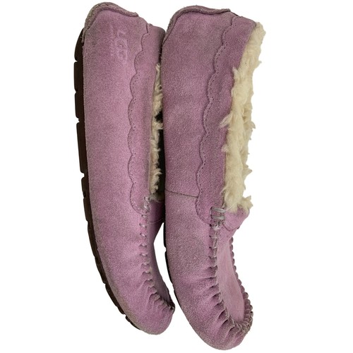 Ugg Womens Sherpa Lined Ansley Purple Moc Moccasins Size 7 Suede GUC 57322 7117 - Picture 14 of 15