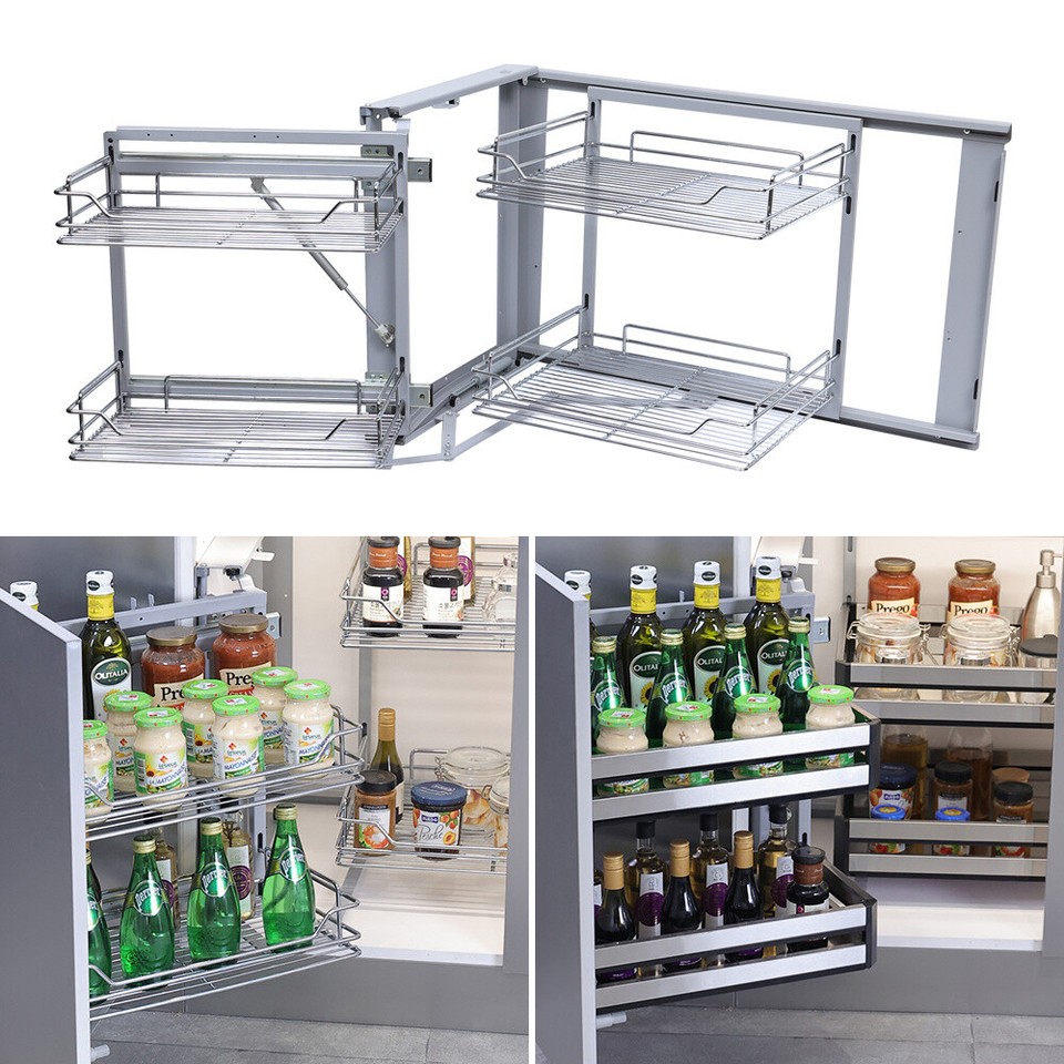 Soft Close Kitchen Units Cabinet Cupboard Corner Pull Out Baskets ...