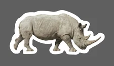 Rhino Sticker Realistic Waterproof Animal Outdoor Wildlife Nature Gift NEW