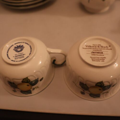 Villeroy & Boch Jamaica Kaffeekanne, Zucker-/Sahnekännchen und 15 Tassen und Untertassen - Bild 2 von 7