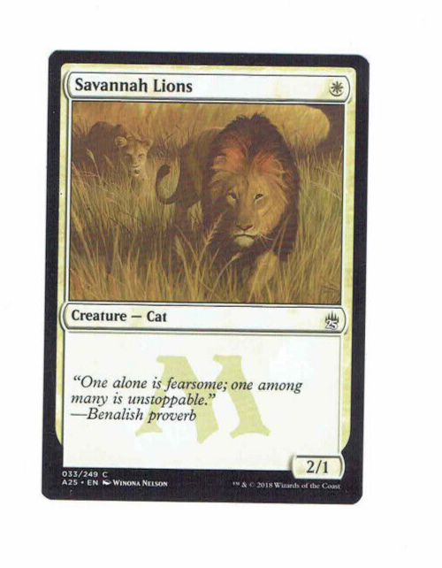 Savannah Lions Cat #33 C A25 EN Winona Nelson WOTC 2018 #MTG Card