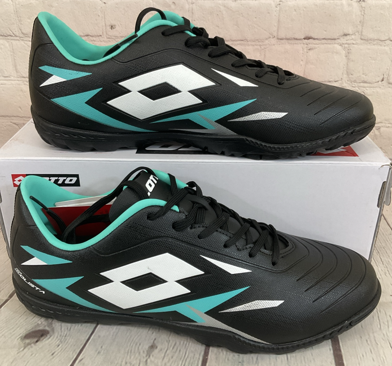 Lotto 218134 9FE Solista 700 VI TF scarpe da calcio nero bianco verde 929C US 3
