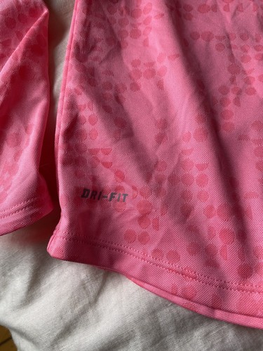 Nike Kids Pink Long Sleeve Sz S Dri-Fit Top Nike Running With Zipper And Collar - Picture 2 of 11