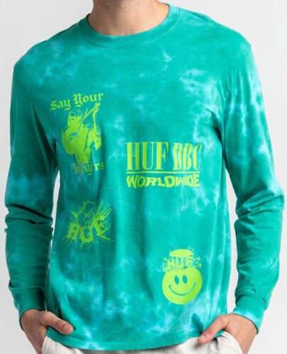 Huf Disorder L/S T-Shirt Blue M - Picture 1 of 2