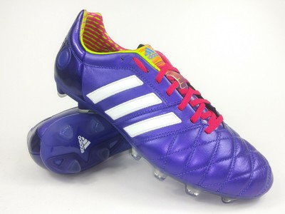 purple and white soccer cleats