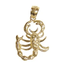 New 14k Yellow Gold Scorpion Pendant