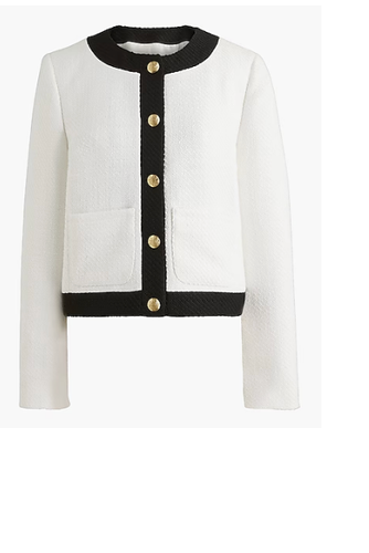 J.Crew $228 Womens Tweed Jacket Size 12 BS928 Black and White Combo