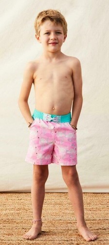NWT Boys MATILDA JANE Enchanted Garden Flamingo Fan Club Swim Trunks size 16 NEW - Picture 2 of 4