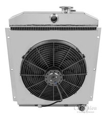 1949-1954 Chevrolet Truck Aluminum 3 Row Kr Champion Radiator Fan Shroud Combo 1949-1954 Chevrolet Truck Aluminum 3 Row Kr Champion Radiator Fan Shroud Combo