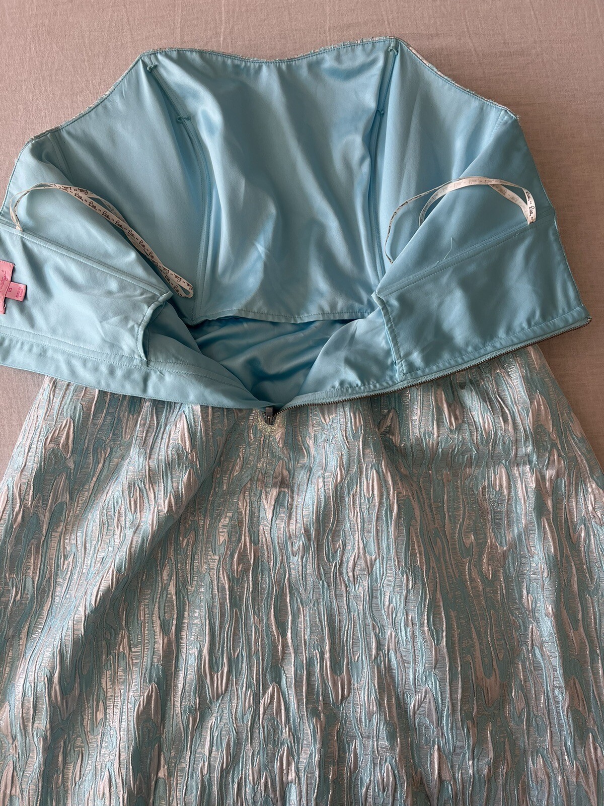 Lilly Pulitzer Strapless Metallic Patterned Dress - image 8