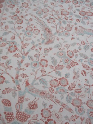 Scalamandre Gardinenstoff 'ANISSA PRINT - CORAL SPICE' 2 Meter Baumwollmischung