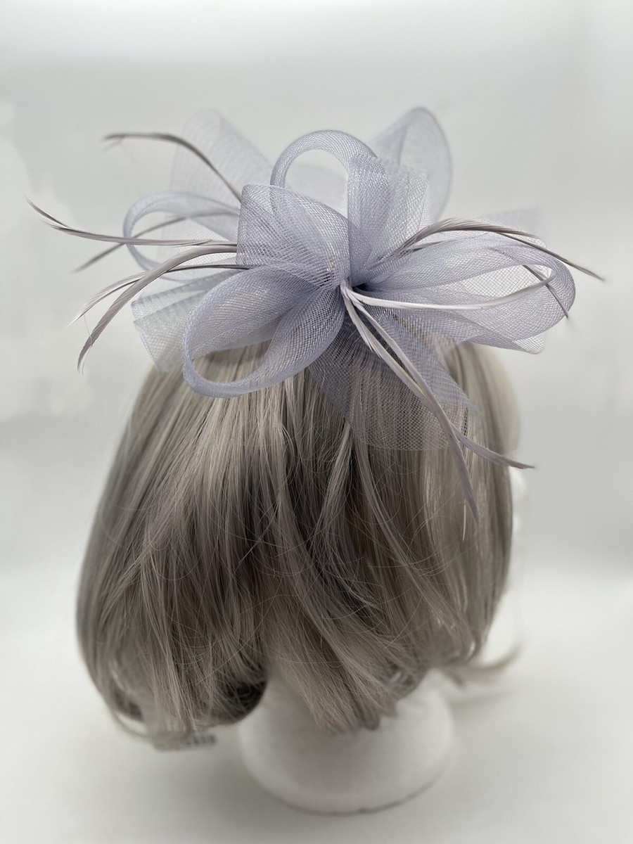 Wedding Fascinator Grey Hair Fascinator Silver Gray Wedding Church