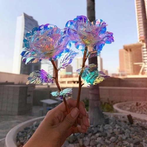 LED Galaxy Forever Rose Flower in Glass Dome Gift for Valentine's Day Friend - Picture 14 of 29