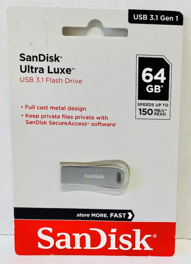 Clé USB SanDisk Ultra Luxe 64 Go USB 3.1 jusqu'à 150 Mo/s nouvelle