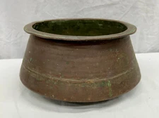Vintage Antique Middle Eastern Hand-Forged Copper Cauldron / Pot