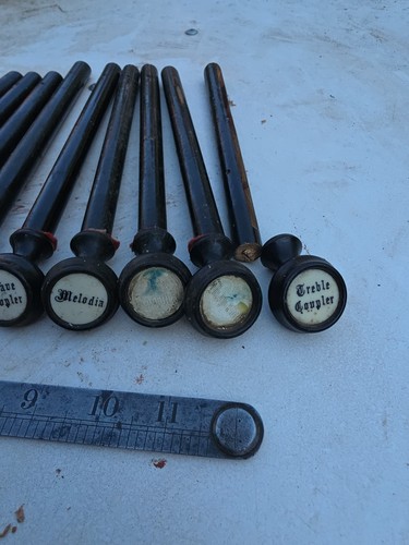 12 Vintage 1890s Pump Organ Stops - Farrand & Votey -Steampunk / Repairs %8 2G - Picture 4 of 5