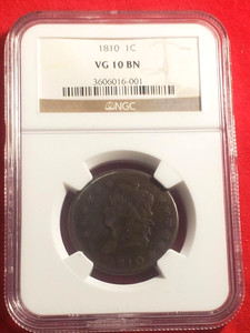 1810 Classic Head Large Cent NGC VG 10 BN *966*