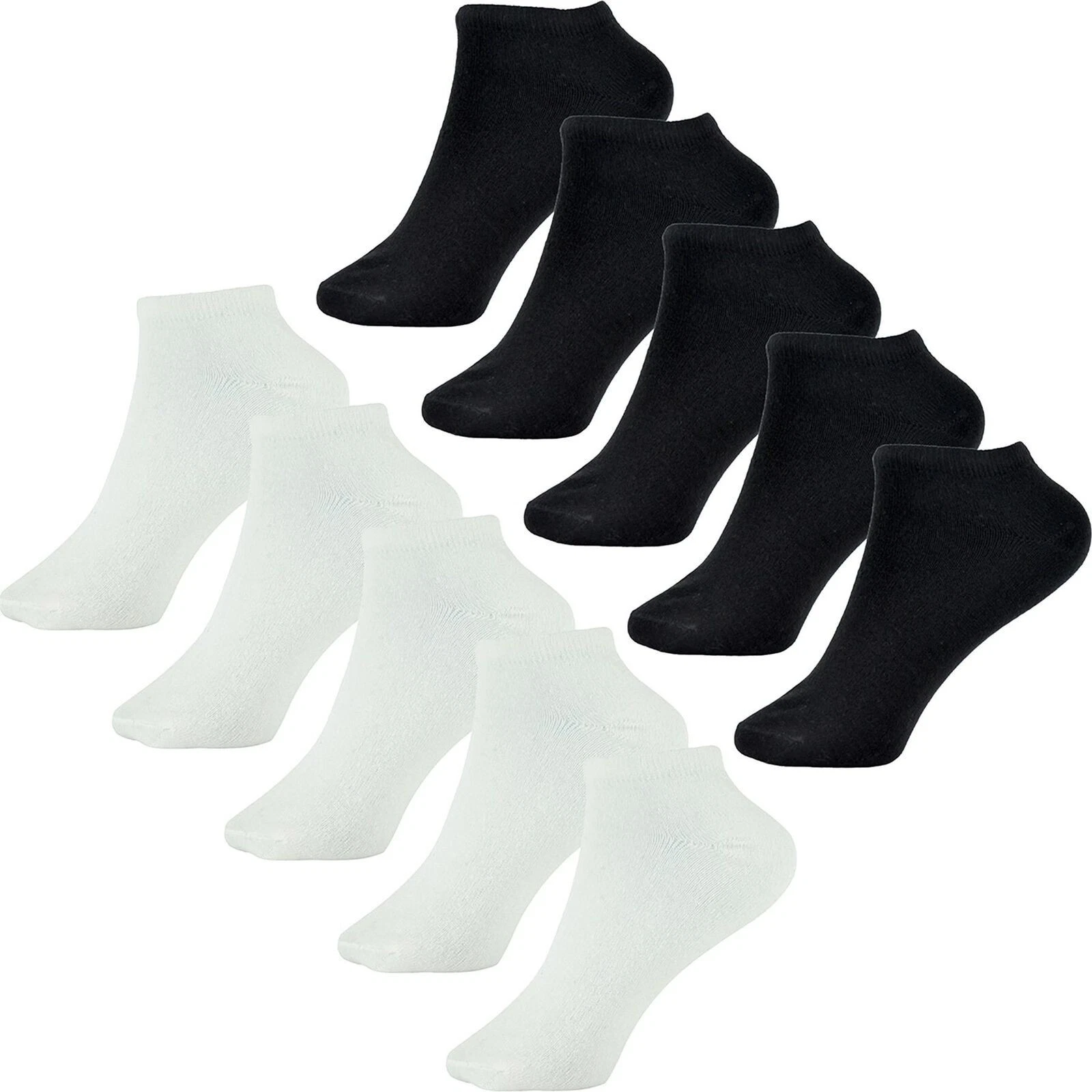 Ladies Plain Trainer Socks Low Cut Cotton Pack of 5 Stylish Woman Ankle socks