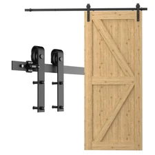 Barn Door Hardware Kit 4FT Sliding Track Heavy Duty for Single Max 24'' Wide ...