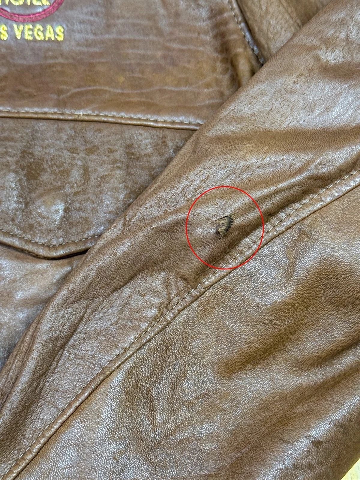 Vintage 90s Hard Rock Hotel Las Vegas Leather Bomber Jacket - product detail image 7