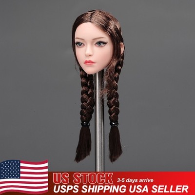 YMTOYS 1/6 YMT049C Girl Head Sculpt Carved For 12'' Female Phicen TBL Figure Body