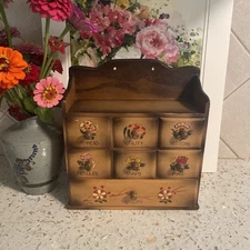 Vintage Sewing Notions Box – Hand Painted Floral Designs