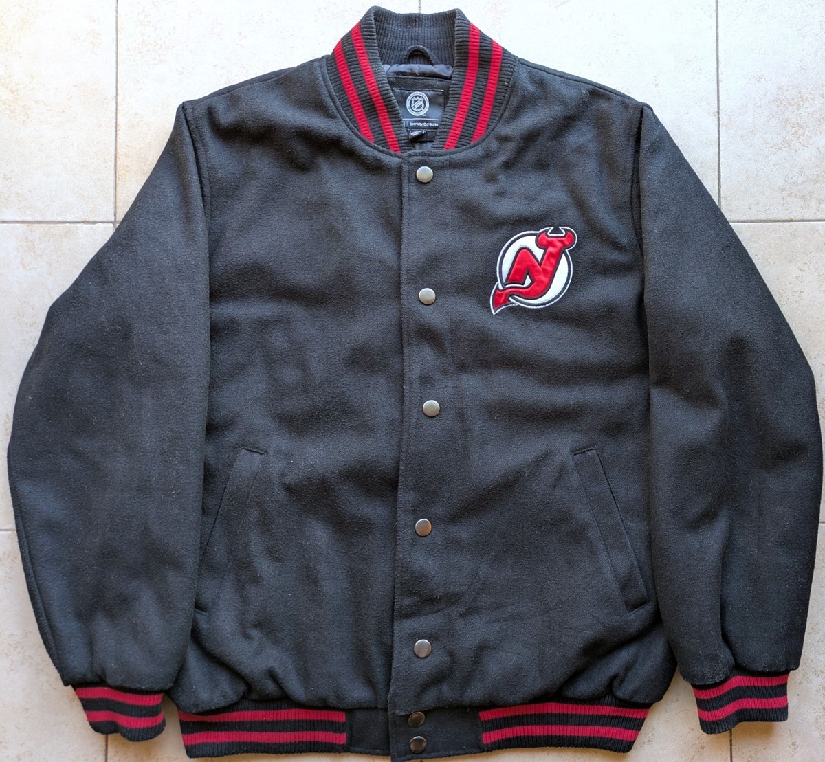 New Jersey Devils 2000s G-III bomber Varsity Letter jacket L black