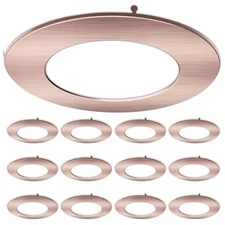 12 Pack Recessed Lighting Trim Rings Fit 5-6 Inch Retrofit Can Lights, Stainl...