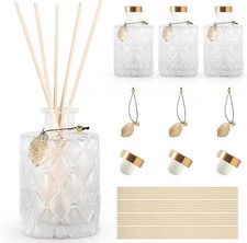 Glass Reed Diffusers Bottles for Home, Diffuser Bottles with 20PCS Reed Diffuser