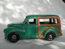 Vintage Morris Minor Traveller, Pottery Model, Classic Car Memorabilia 