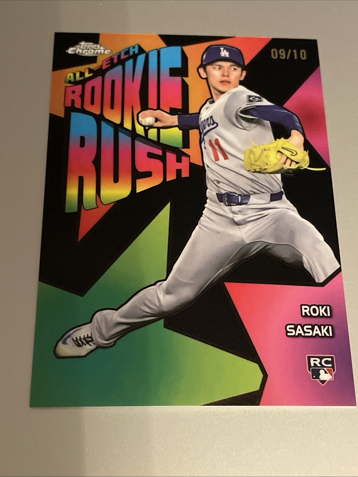 2025 Topps Chrome - All Etch Rookie Rush -Roki Sasaki #CERR-10 - Black Foil /10