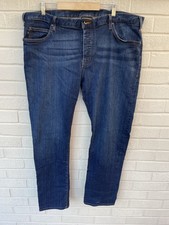 Armani J21 Jeans Uomo Blu Dritto Lavaggio Regolare 8N1J21 Bottone Fly W40 L31