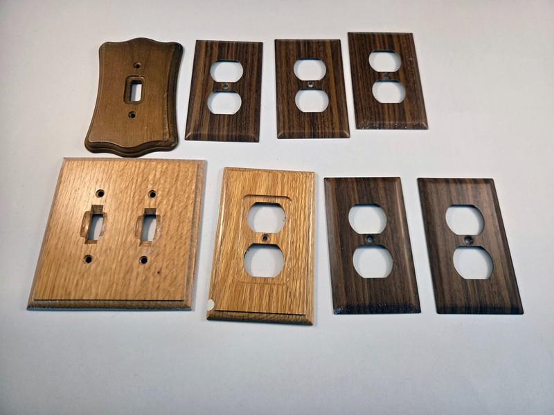 Decorative Wood/Metal Outlet Wall Plates Light Switch Electric (Lot x8)