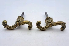 Antique Victorian Ornate Brass & Steel Cheval Mirror Mount Set Bolts / Screws