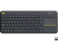 Logitech Wireless Keyboard Touchpad K400 Plus Quit For TV PC Laptop Dark Grey N