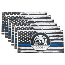 6pcs Thin Blue Line Flag Code 4 Car Sticker Decal Police Support American Fl...