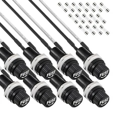 Panel Mount Fuse Holder - 5x20 mm, 250V AC/125V AC/12V DC, 10A/15A Fast Blow