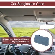 Car Sunglasses Case With Magnetic Car Visor Suede Sky Blue 1 Pcs