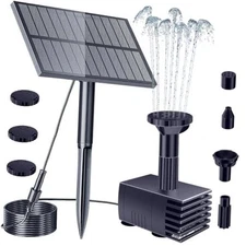  Solar Water Pump Outdoor, Upgraded Solar Fountain Pump Kit with Stake, 1.5W
