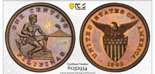 💥1903 US PHILIPPINES 1 CENTAVO PROOF PCGS PR64BN⭐
