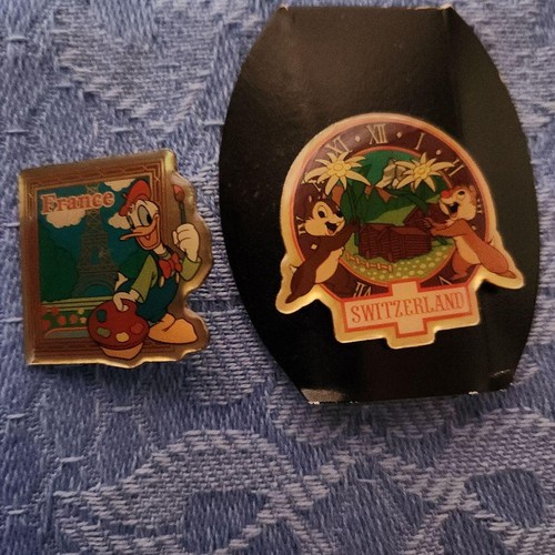 Morinaga Disney Pin Badge Set 2 World Travel Collection Unused - Picture 1 of 8