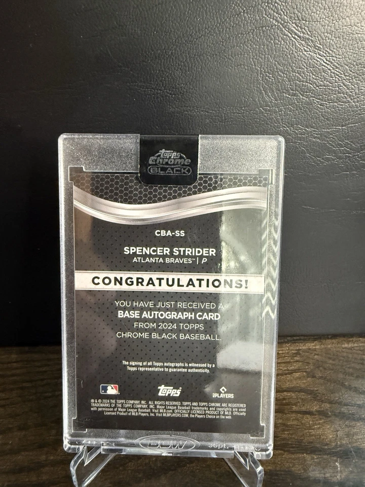 2024 Topps Chrome Black - Autographs Spencer Strider #CBA-SS Green Refractor /99 - Image 3 of 3