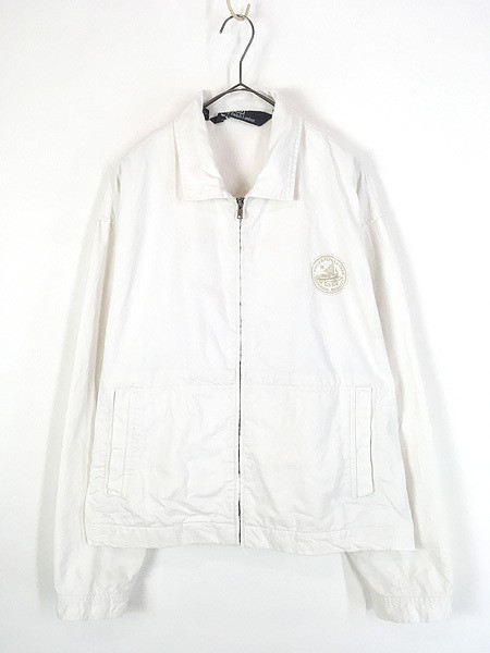 Vintage 90s Polo Ralph Lauren yacht stencil herringbone cotton sports jacket whi